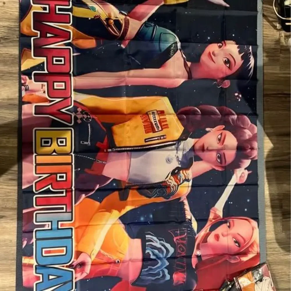 Kpop demon hunters Happy Birthday Party Banner